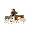 Twelve Piece Hand Painted Resin Nativity Set with Wood Stable by Marolin Manufaktur