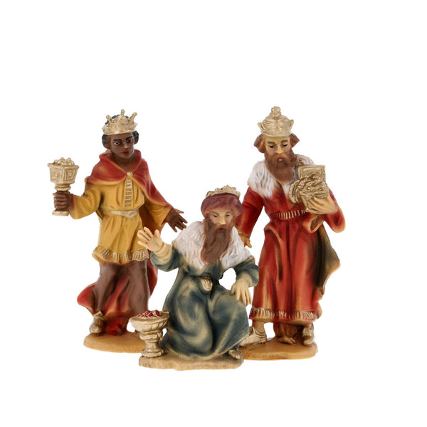 Twelve Piece Hand Painted Resin Nativity Set with Wood Stable by Marolin Manufaktur