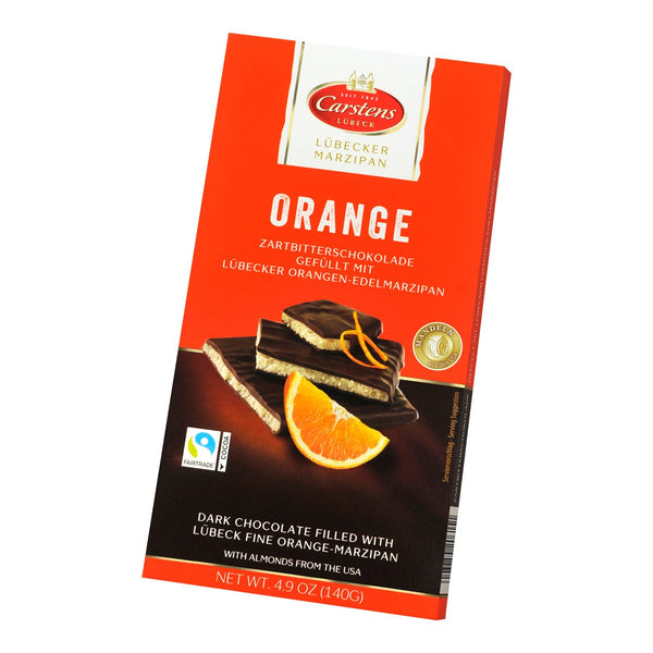 Carstens Dark Chocolate Orange Lubecker Marzipan Tablet