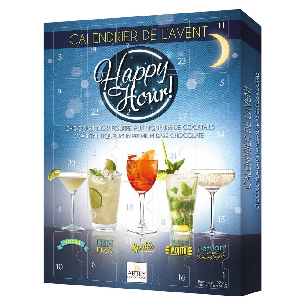 Abtey Happy Hour Advent Calendar With Dark Chocolate Liqueur-Filled Assortment