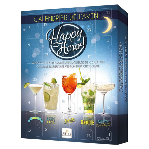 Abtey Happy Hour Advent Calendar With Dark Chocolate Liqueur-Filled Assortment