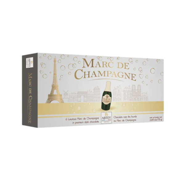 Abtey Marc De Champagne 6 Piece Dark Chocolate Bottles