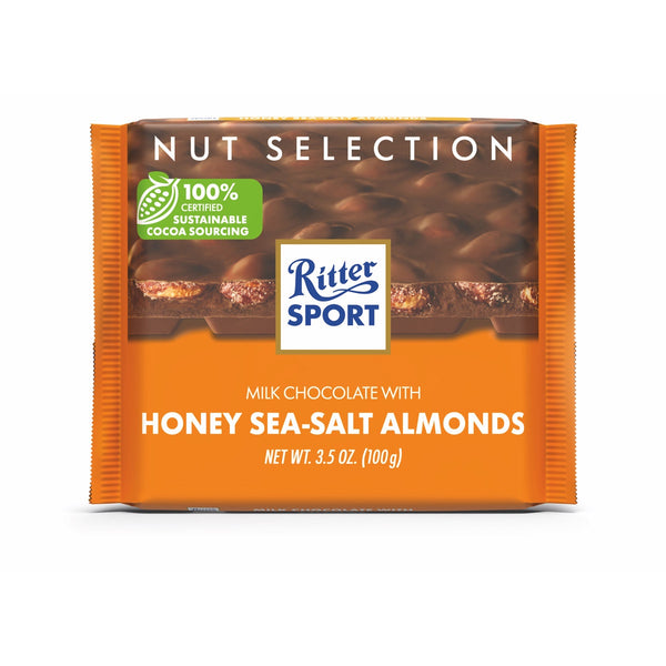 Ritter Sport Milk Chocolate With Honey Salted Almonds Bar