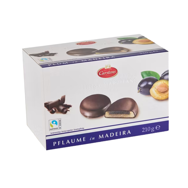 Carstens Plum In Madeira Chocolate Covered Marzipan Box