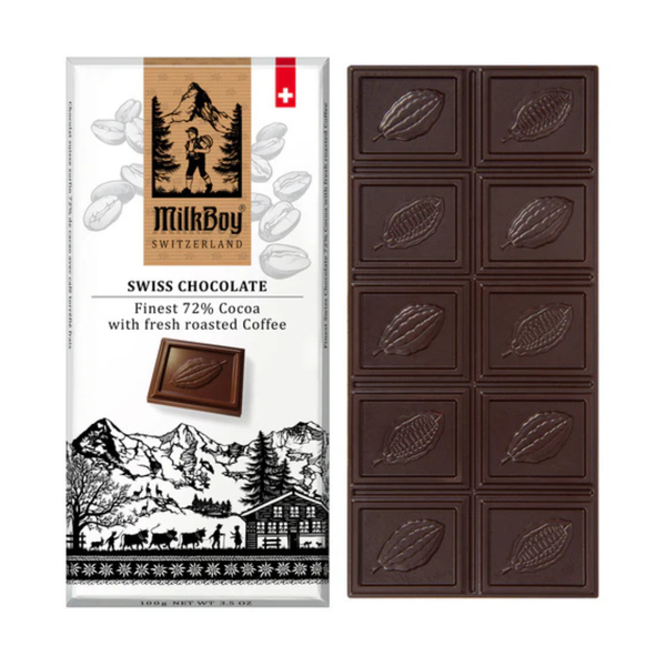 Milkboy Dark Chocolate 72% Cocoa Fresh Roasted Coffee Bar
