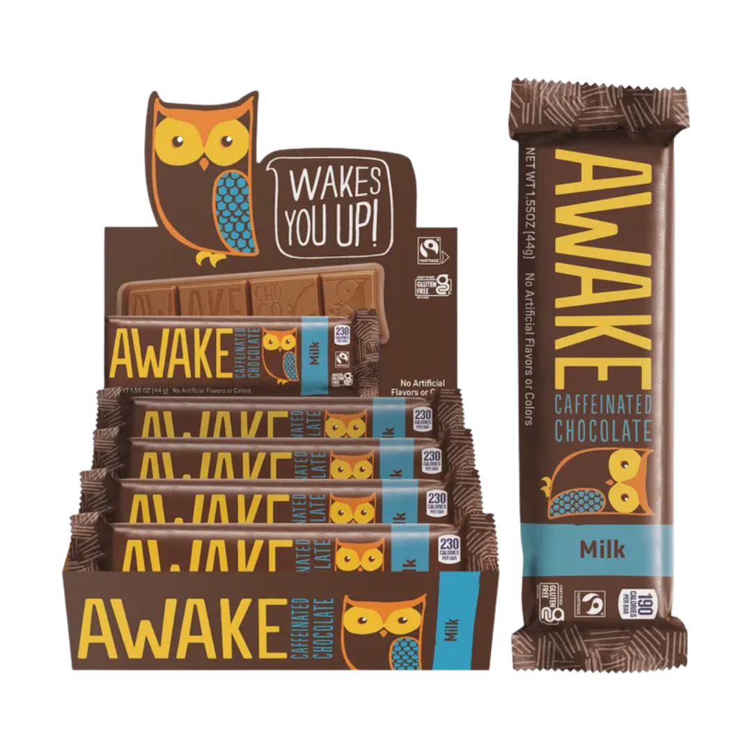 Awake Caffeinated Milk Chocolate Bars