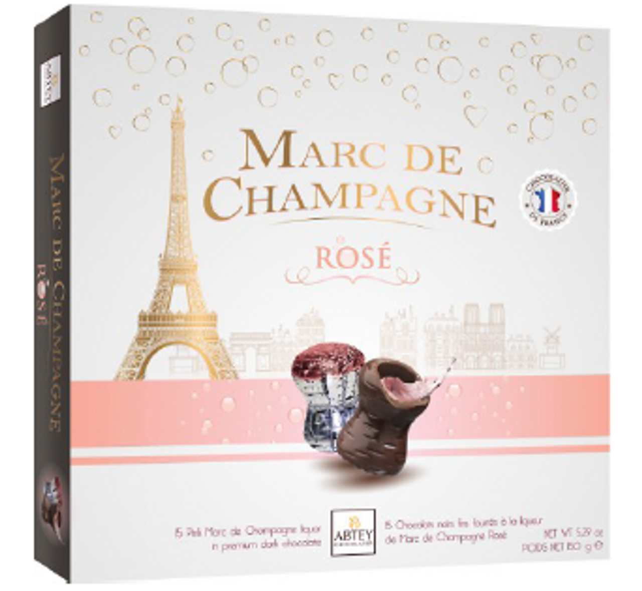 Abtey Marc De Champagne Rose Dark Chocolate Corks