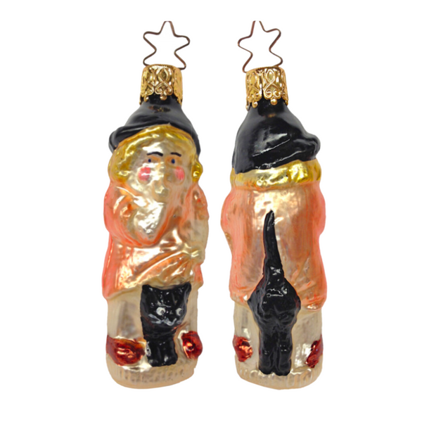 Girl with Black Cat Ornament by Inge Glas of Germany