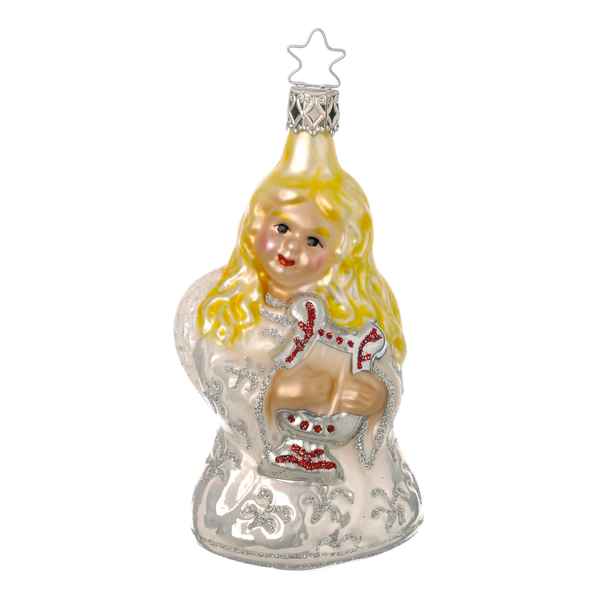 Angelic Harpist Angel Ornament by Inge Glas of Germany