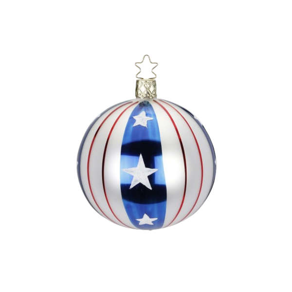 Stars and Stripes Ball, 6cm by Inge Glas of Germany