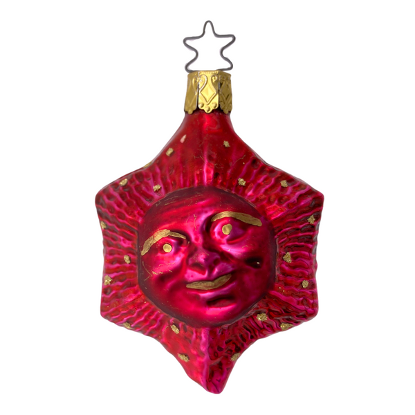 Star with face, red by Inge Glas of Germany