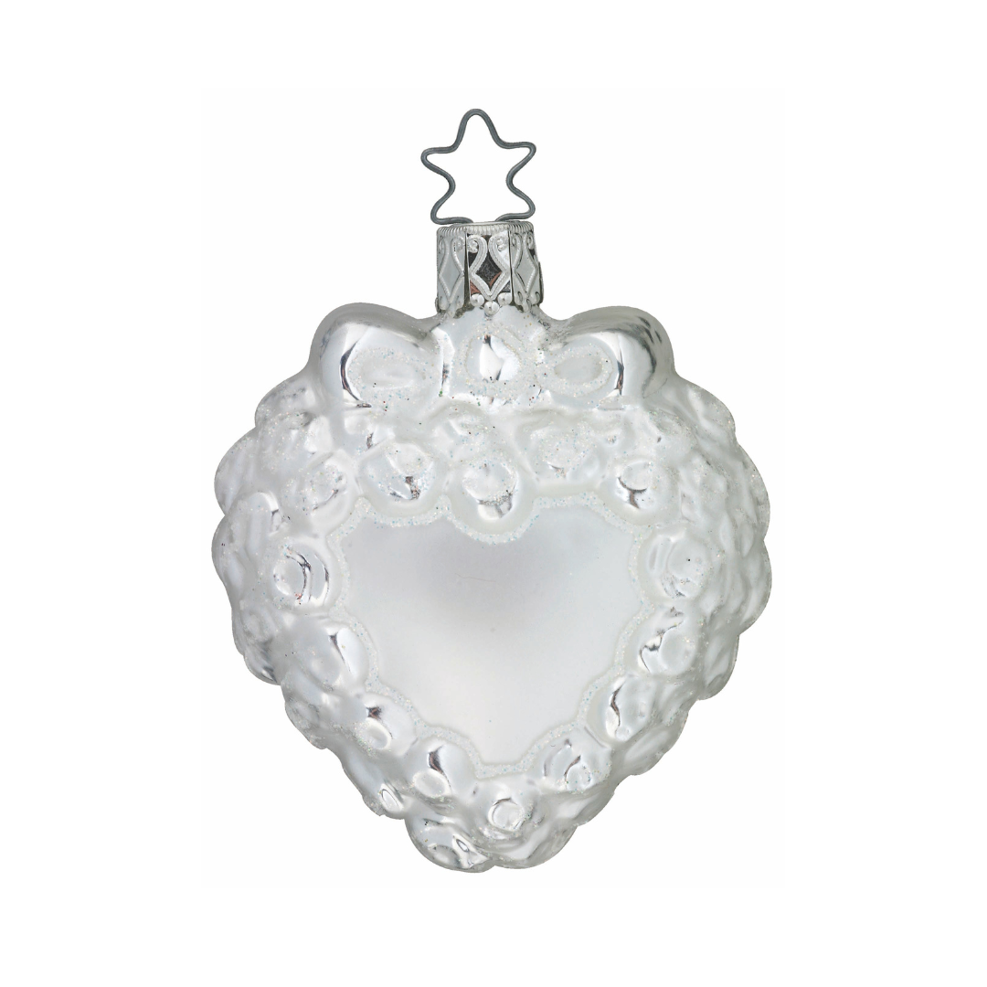 Silver Heart and Flowers by Inge Glas of Germany