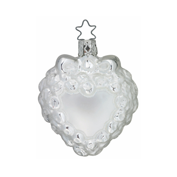 Silver Heart and Flowers by Inge Glas of Germany