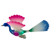 Brilliant Peacock with spun glass wings and tail by Inge Glas of Germany