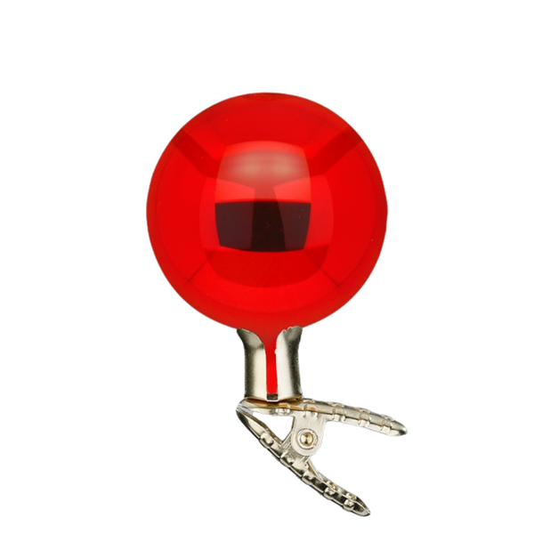 Ball on Clip, red shiny, 2.4''