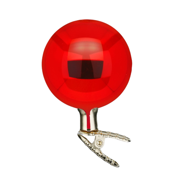 Ball on Clip, red shiny, 3.2''