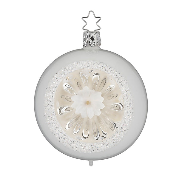 Snow Blossom Reflector, 3.2'', porcelain white pearl by Inge Glas of Germany