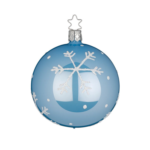 Snow Magic Ball, azure pearl, 3.2" by Inge Glas of Germany