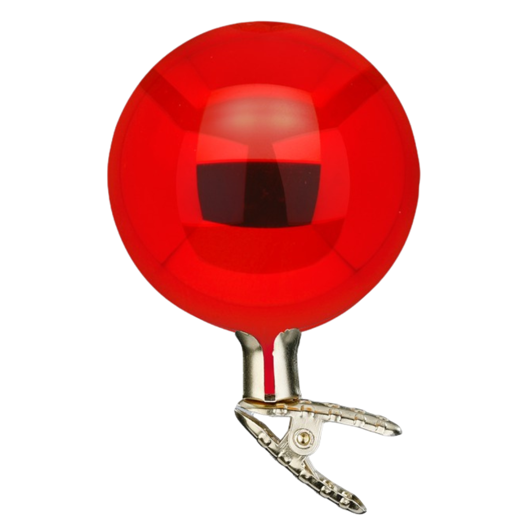 Ball on Clip, red shiny, 4''