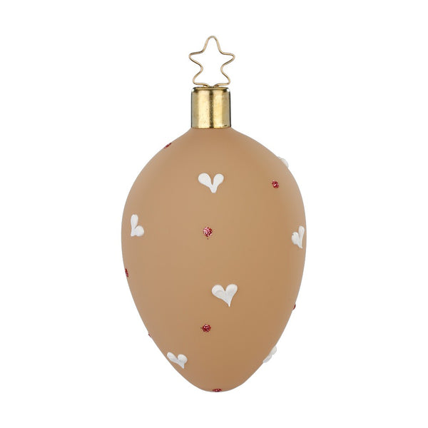 Spring Love, Egg, light brown velvet by Inge Glas of Germany