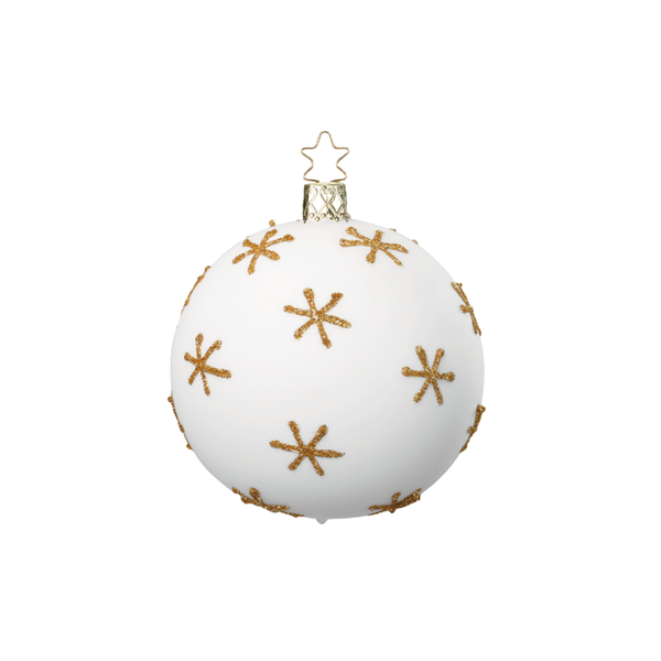 Stars Ball, porcelain white, 6cm, by Inge Glas of Germany