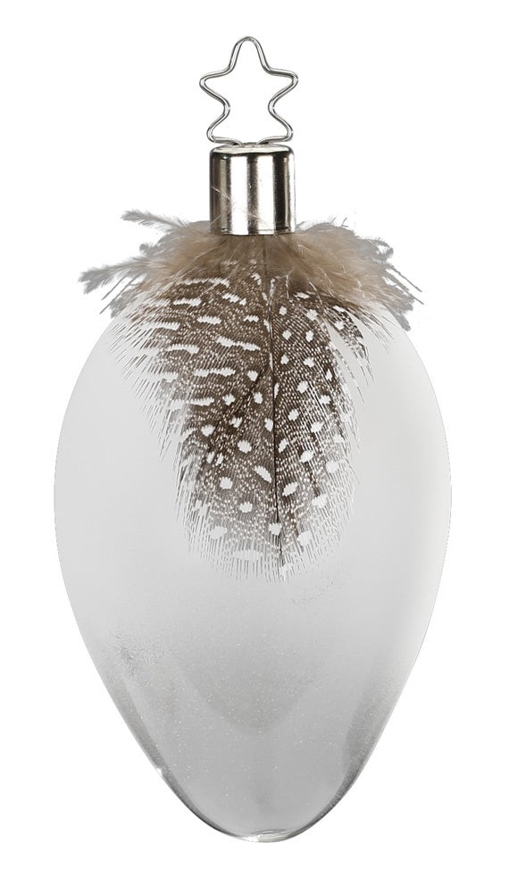 White Weightless Egg Ornament by Inge Glas of Germany