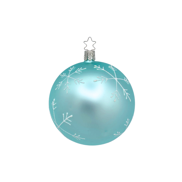 Snowflakes Ball, mint matte, 6cm by Inge Glas of Germany