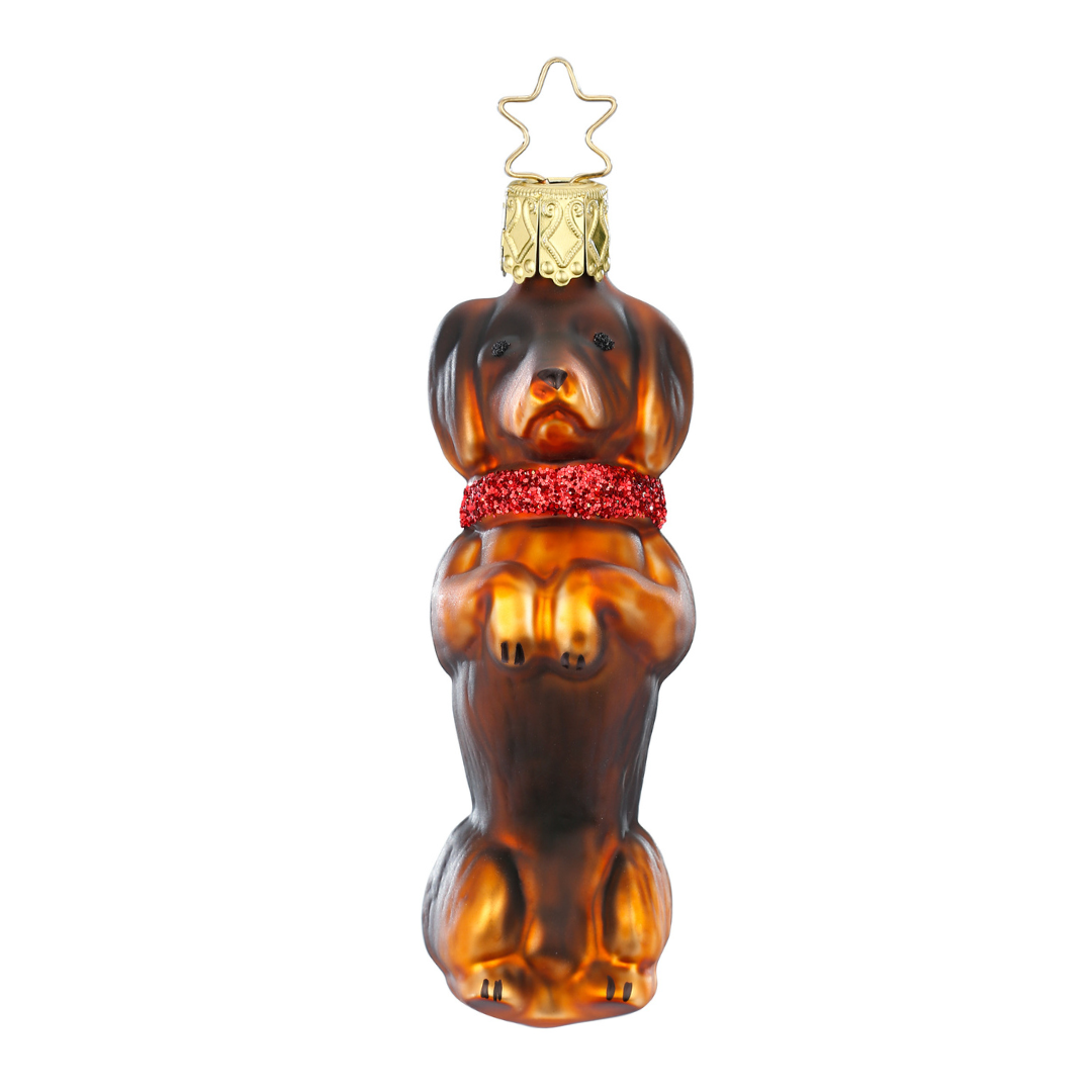 Dachshund Ornament, black by Inge Glas of Germany