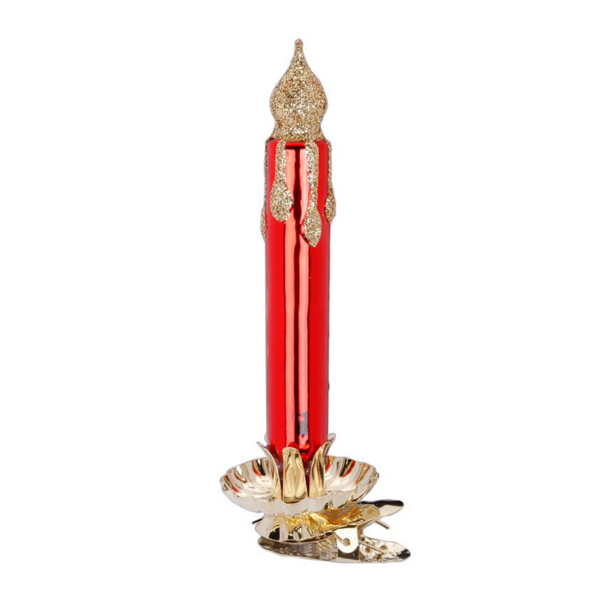 Candle, red shiny, by Inge Glas of Germany