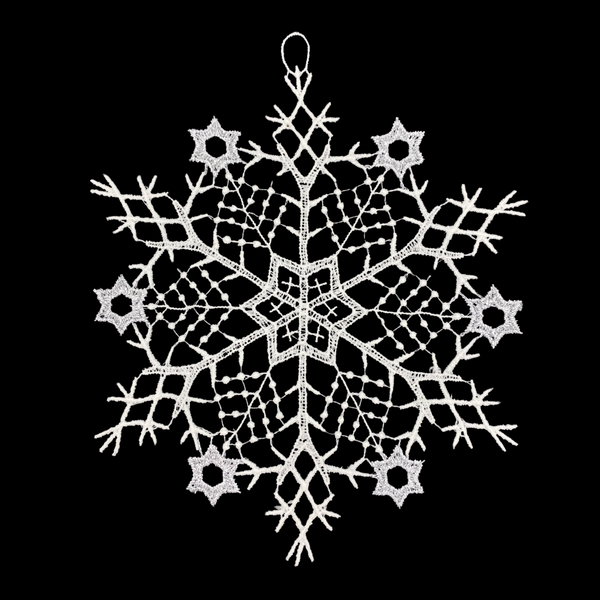 Lace Snowflake with Center Star Ornament by StiVoTex Vogel