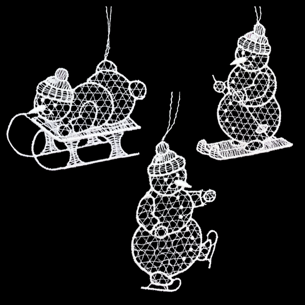 Snowman Lace Ornament by StiVoTex Vogel