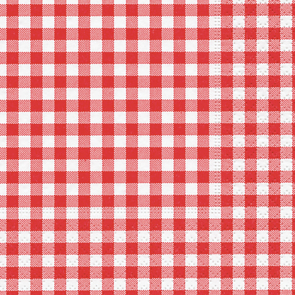 New Vichy Red Paper Cocktail Size Paper Napkins
