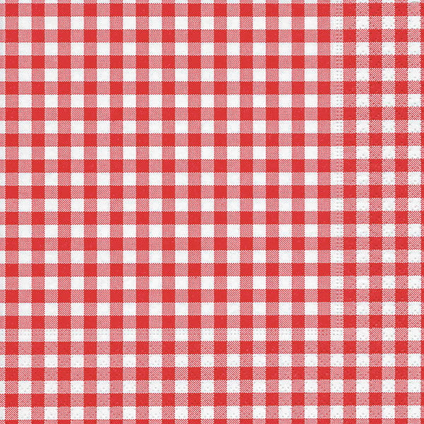 New Vichy Red Paper Luncheon Size Paper Napkins