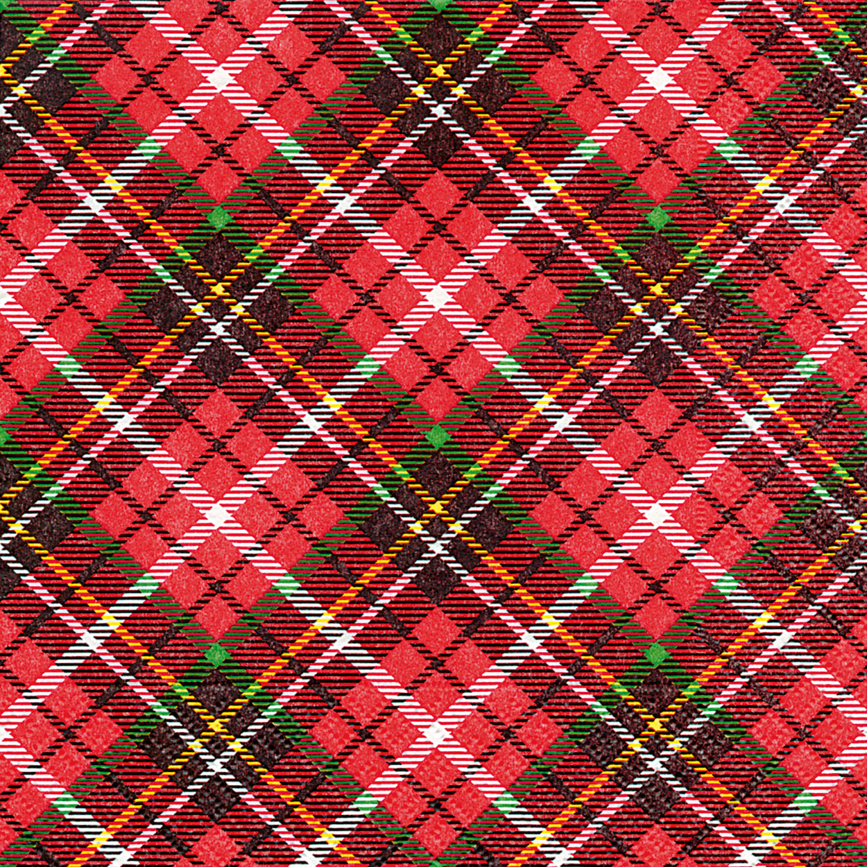 Tartan Red Paper Luncheon Size Paper Napkins