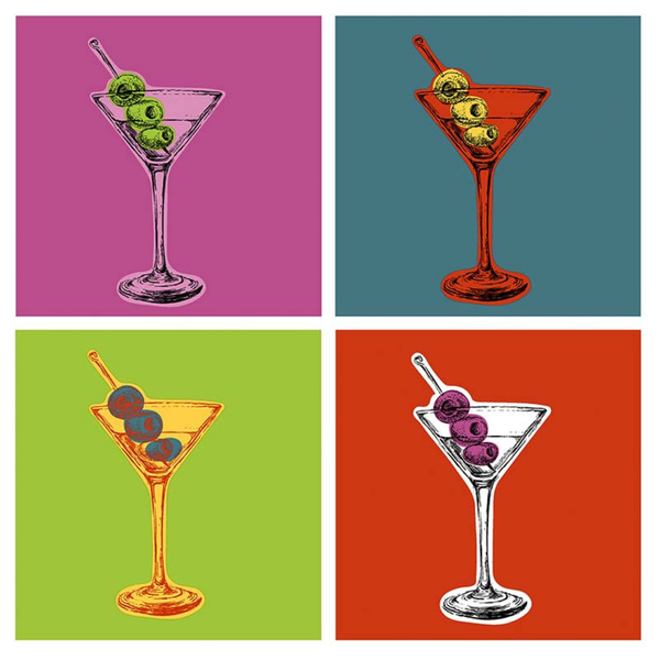 Martini Luncheon Size Paper Napkins