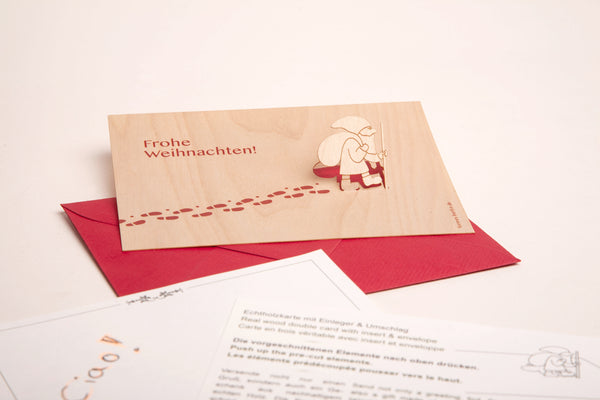 …bald ist Weihnachten, (Christmas is Soon) with Santa Walking, 3D card by Formes-Berlin