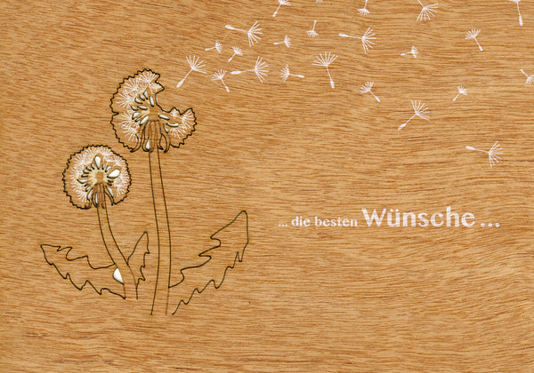 …die besten Wunsche, (Best Wishes)  Dandilions, 3D card by Formes-Berlin