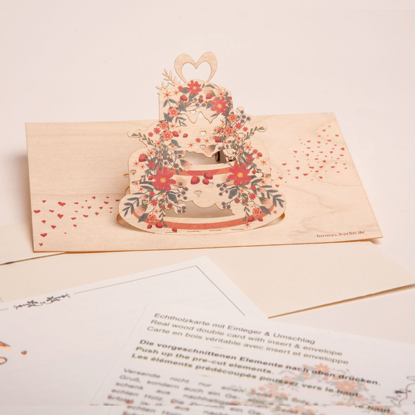 Wedding Cake Wood Card by Formes-Berlin