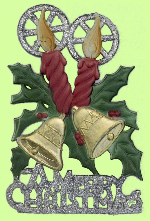 Vintage Style Merry Christmas Bells and Candles Wall/Window Decoration by Ernst Freihoff