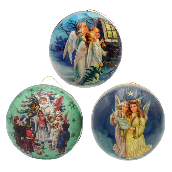 10 cm Little Angels on Green Gift Bauble by Nestler GmbH