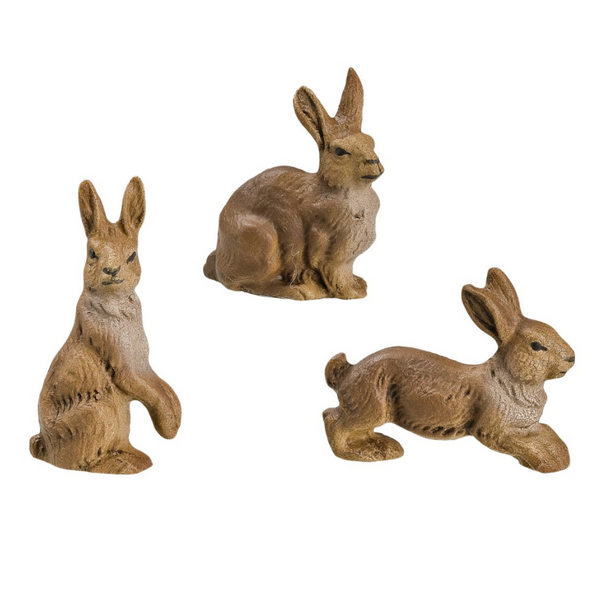 Rabbits, group of 3, 11-12cm scale by Marolin Manufaktur