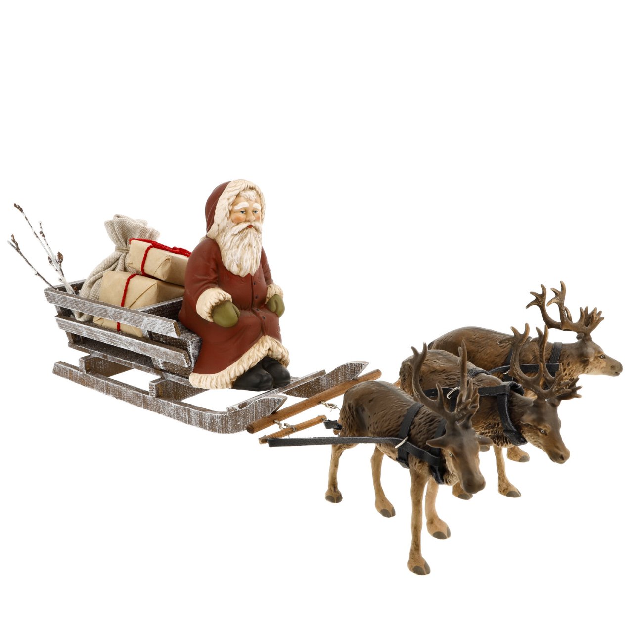 Santa Claus on Reindeer Sleigh by Marolin Manufaktur