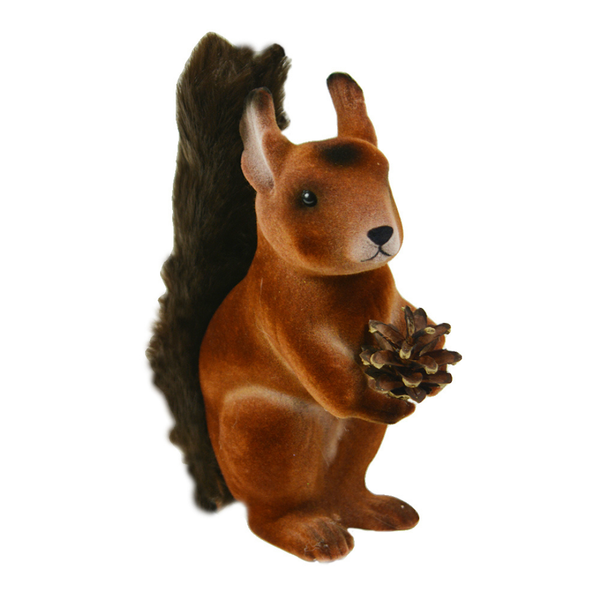 Squirrel, Flocked Brown Figurine by Ino Schaller
