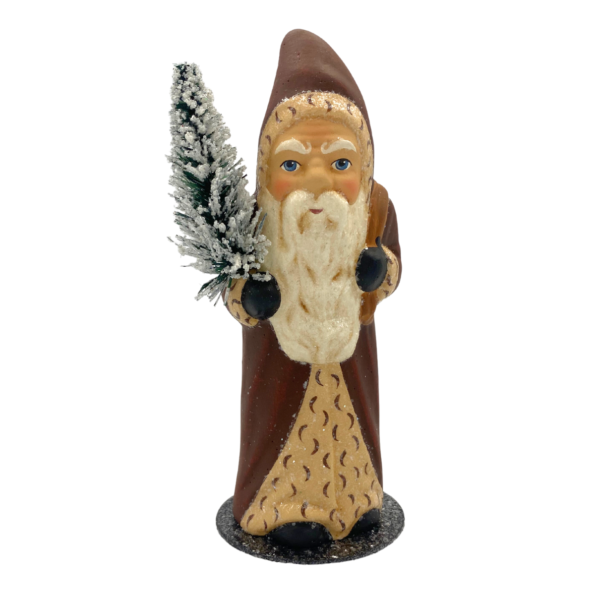 Santa Candy Container, Matte Dark Red Coat with Ermine UnderCoat by Ino Schaller