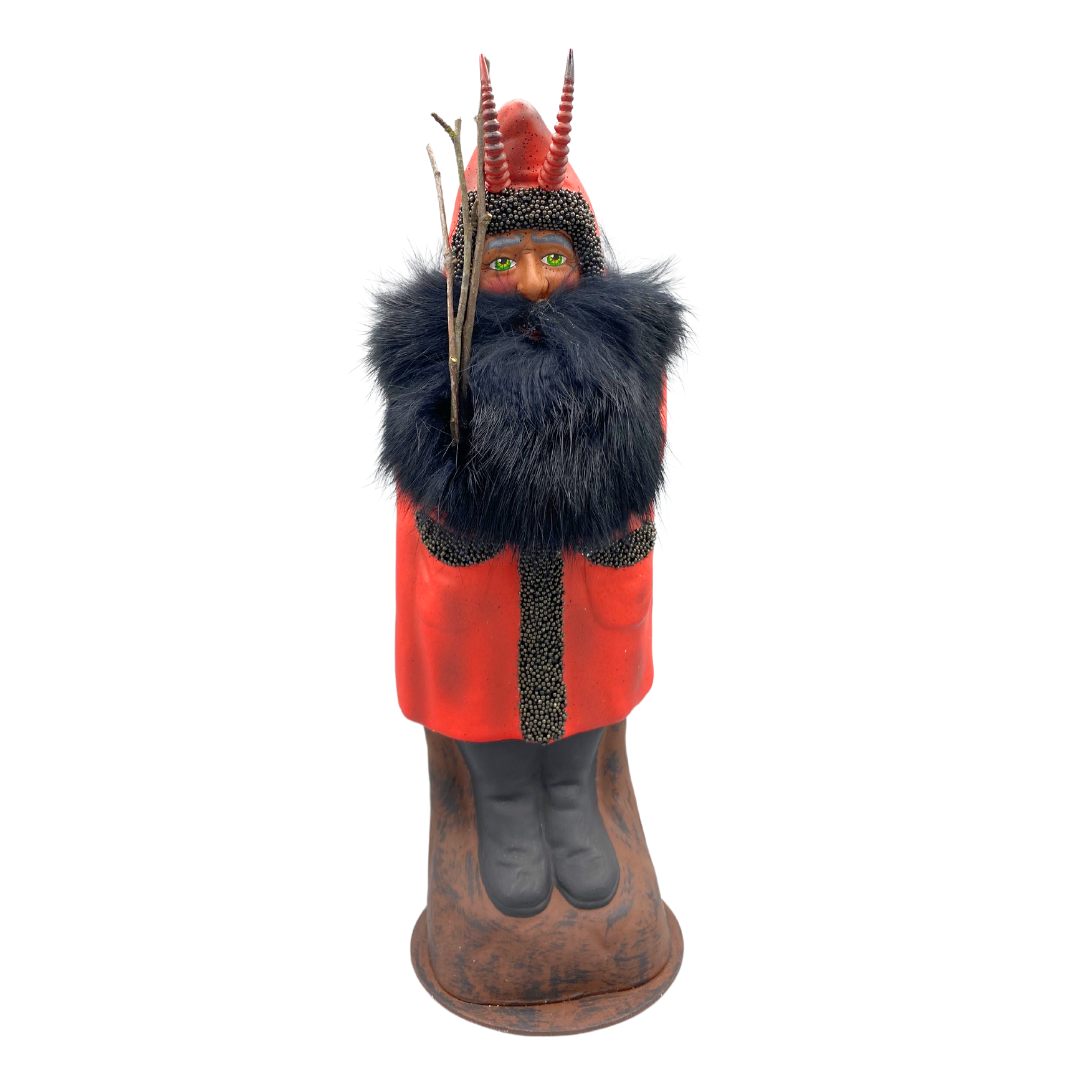 Krampus Candy Container with Switches, red with black fur by Ino Schal Krampus Candy Container with Switches, red with black fur by Ino Schal