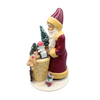 Santa Papier Mache Figure with basket of toys, old red by Ino Schaller