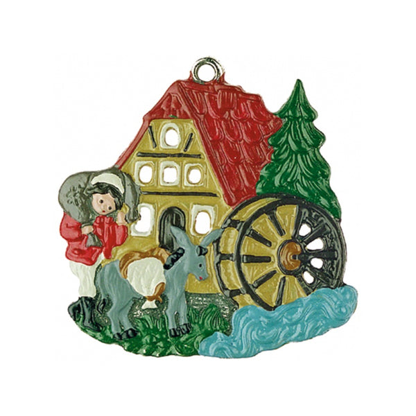 Mill, Painted on Both Sides Pewter Ornament by Kuehn Pewter