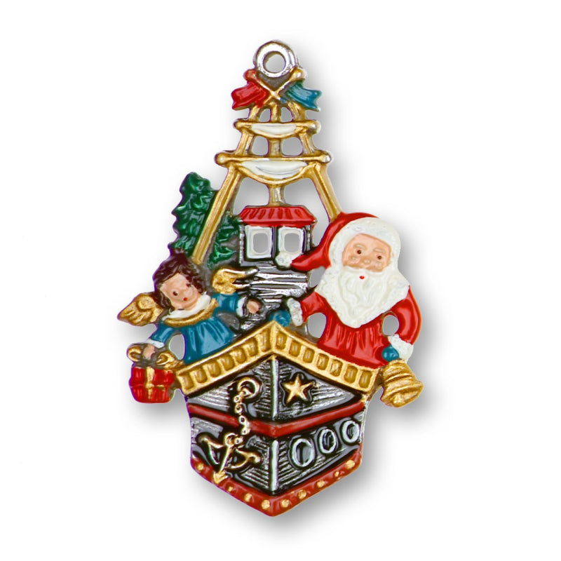 Santa in Boat Pewter Ornament by Kuehn Pewter