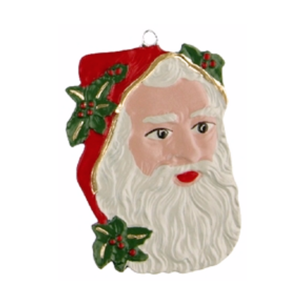 Santa Head Pewter Ornament by Kuehn Pewter