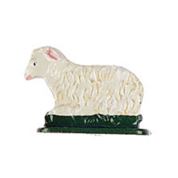Sitting Sheep, Painted on Both Sides Standing Pewter Figurine by Kuehn Pewter